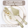 thumbnail image 4 of Orblue Wedding Cake Knife and Server Set - Premium, Beautifully Engraved Cutting Set - Elegant Keepsake for Newlyweds - Light Gold, 4 of 9