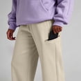 thumbnail image 6 of Fleece Wide Leg Sweatpants for Women Ghalytn Elastic Waist Pants - Loose Straight Trousers with Zipper Side Pocket, 6 of 6