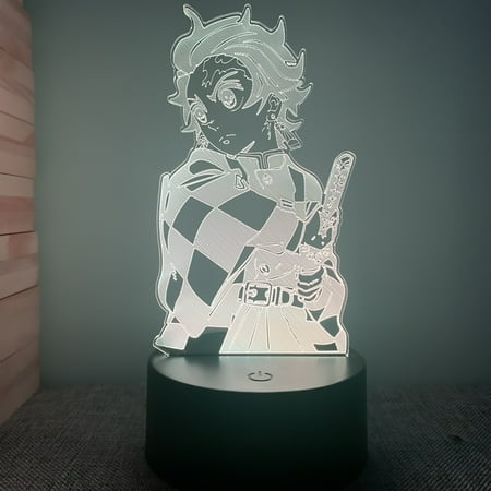 

FASLMH 3D Night Light Illusion Decoration Gifts Christmas Demon Slayer 3D Night Lamp Kimetsu No Yaiba Tanjiro Kamado Figure for Child Bedroom Decor Nightlight Kids Led Night Light Gift