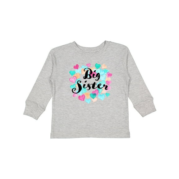 Inktastic Big Sister Hearts Girls Long Sleeve Toddler T-Shirt