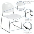thumbnail image 4 of Flash Furniture HERCULES Series 5 Pack 880 lb. Capacity White Ultra-Compact Stack Chair with Silver Powder Coated Frame, 4 of 13