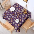 thumbnail image 2 of Purple Skull Sunflower Pattern Square Tablecloth,Waterproof Square Table Cover,Wipeable Spillproof Washable Table Cover for Home Kitchen Party Decor 42"X42"(107x107cm), 2 of 6