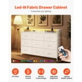 thumbnail image 5 of VEVOR 9 Drawer Dresser, Fabric Drawer Dresser with Fabric Bin, Storage Drawers with Sturdy Metal Frame, LED Lights & Built-in Outlet, Fabric Storage Tower for Bedroom, Hallway, White, 5 of 9