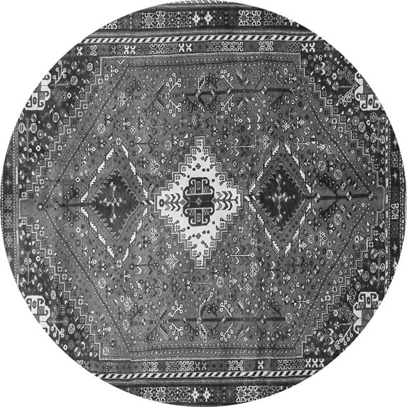 Ahgly Company Indoor Round Persian Gray Traditional Area Rugs, 6' Round