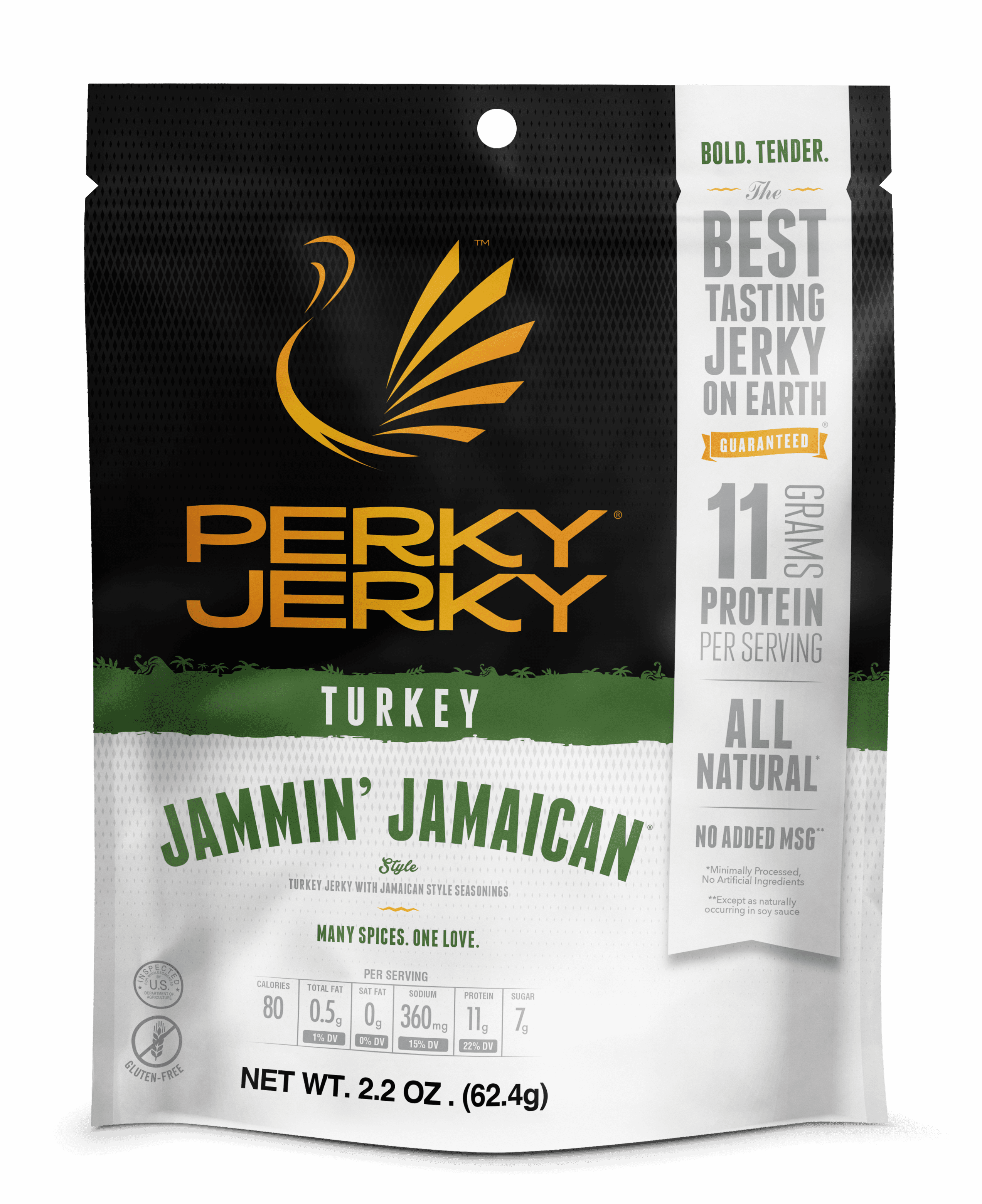 Perky Jerky Turkey Jerky Jammin Jamaican, 2.2 Oz