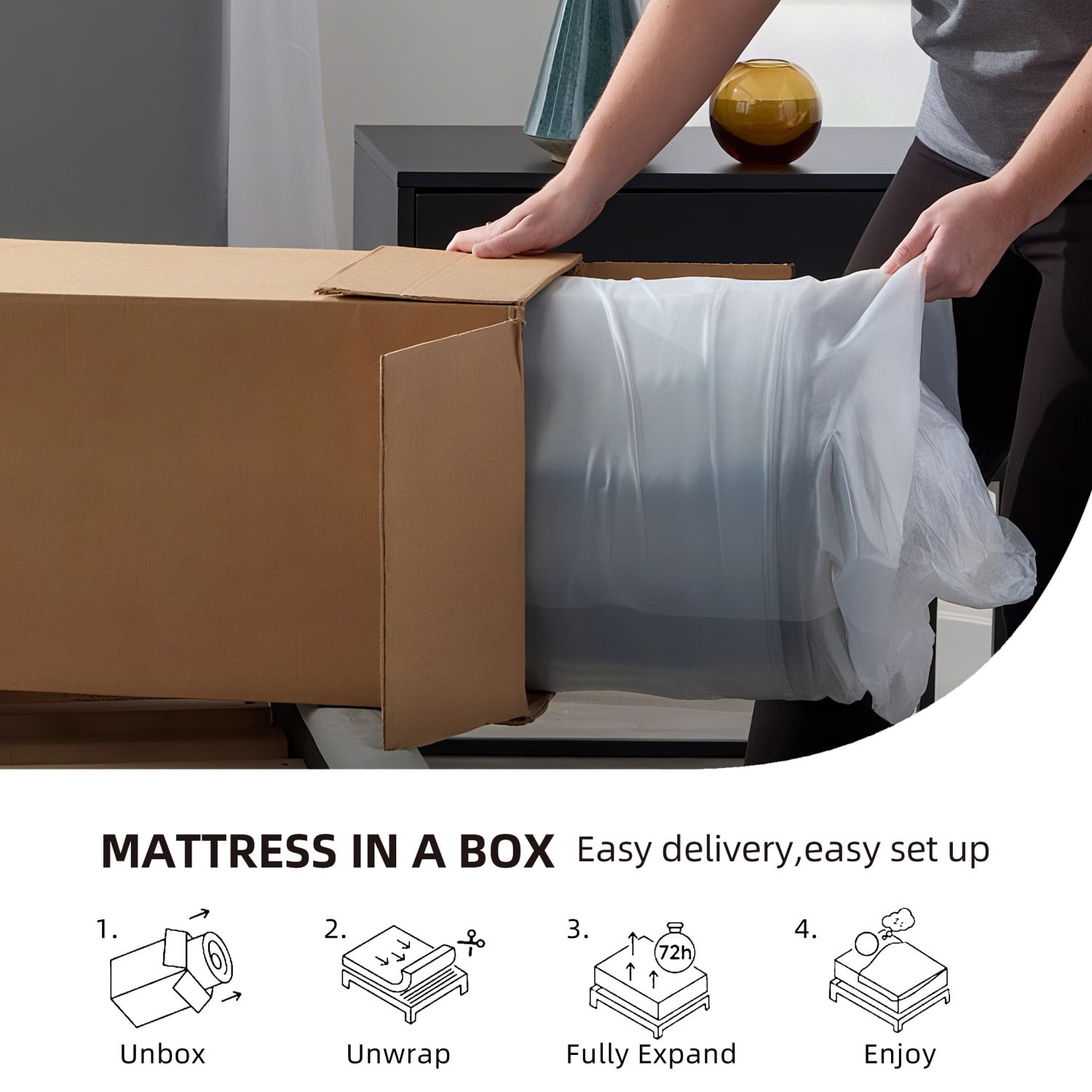 Grymtex 12 inch Hybrid Mattress Twin Size, Breathable and Low Motion Transfer, Mattress in a Box with CertiPUR-US Foam
