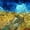 Wheatfield With Crows 1890, variant on Elephant Stock Undergrowth With Two Figures Wall Art - Horizontal Multi Panel Canvas - Living Room Wall Decor - Nature Multi Panel - Green And Blue Decor By Vincent Van Gogh - 26" x 12"