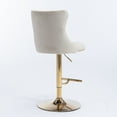 thumbnail image 6 of A&amp;A Golden Velvet Bar Stools Set of 2 - Adjustable Height, Beige. Modern Tufted Backs for Kitchen Island, Pub. Swivel Design, Comfortable Seating., 6 of 18