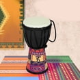 thumbnail image 4 of 4 Inch Hand Drum, Lanyard Design African Hand Drum Artificial Sheepskin  for Daily Entertainment, 4 of 8