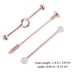 thumbnail image 5 of GOOHOCHY 8 pendientes industriales de acero inoxidable con forma de flecha, con forma de barra, para mujer y hombre (rosa), 5 of 7