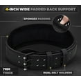 thumbnail image 4 of RDX Weight Lifting Belt for Fitness Gym Belts for Powerlifting, Deadlifting Adjustable Leather Belt with 4” Padded Lumbar Back Support Great for Bodybuilding, 4 of 7