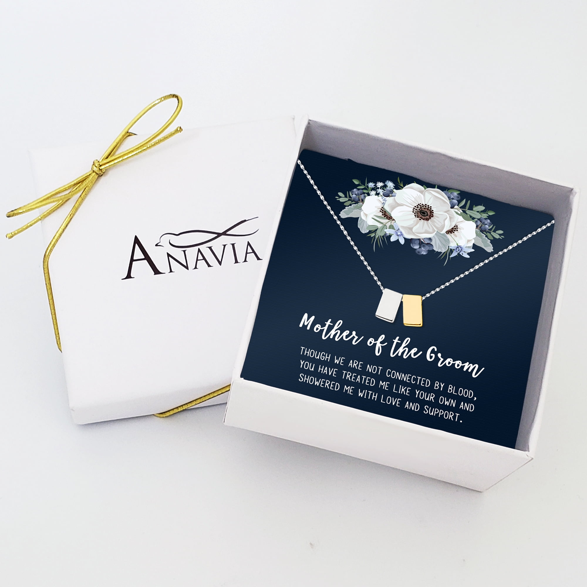 Mother of the Groom Mother's Day Gift, Mother's Day Gift for Mother-in-Law, Gift for Her, Mother in Law Necklace Gift for Mother's Day, Jewelry Gift for Mom [Silver-Gold, No-Personalized Card]