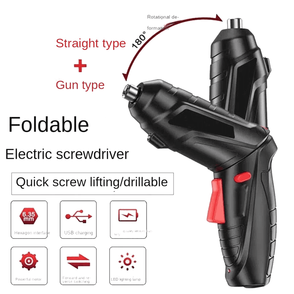 Household Electric Screwdriver Rechargeable Cordless Impact Drill Mini Set