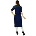 thumbnail image 2 of Bimba Kurta Kurti Personnalisée pour Femmes avec Poches Tunique Décontractée Blouse Indienne Manches 3/4, 2 of 3
