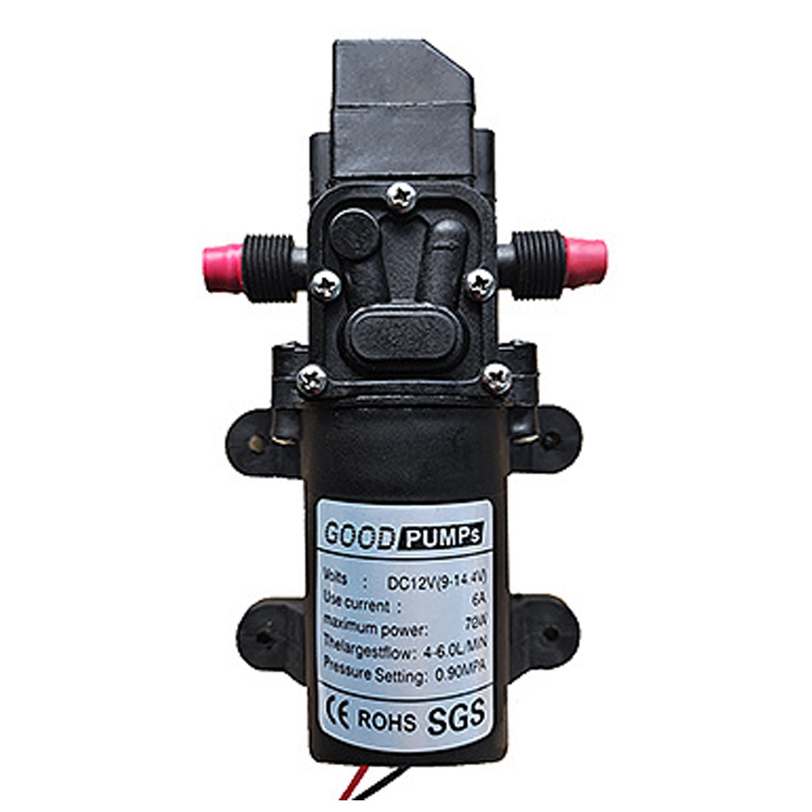 for DC 12V 130PSI 6L/Min Water High Pressure Diaphragm Self Priming Pump 72W