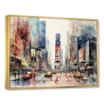 thumbnail image 2 of Designart "New York Cityscape Times Square II" Cityscapes Framed Wall Art - Industrial Orange New York Hallway Framed Wall Art Decor, 2 of 6