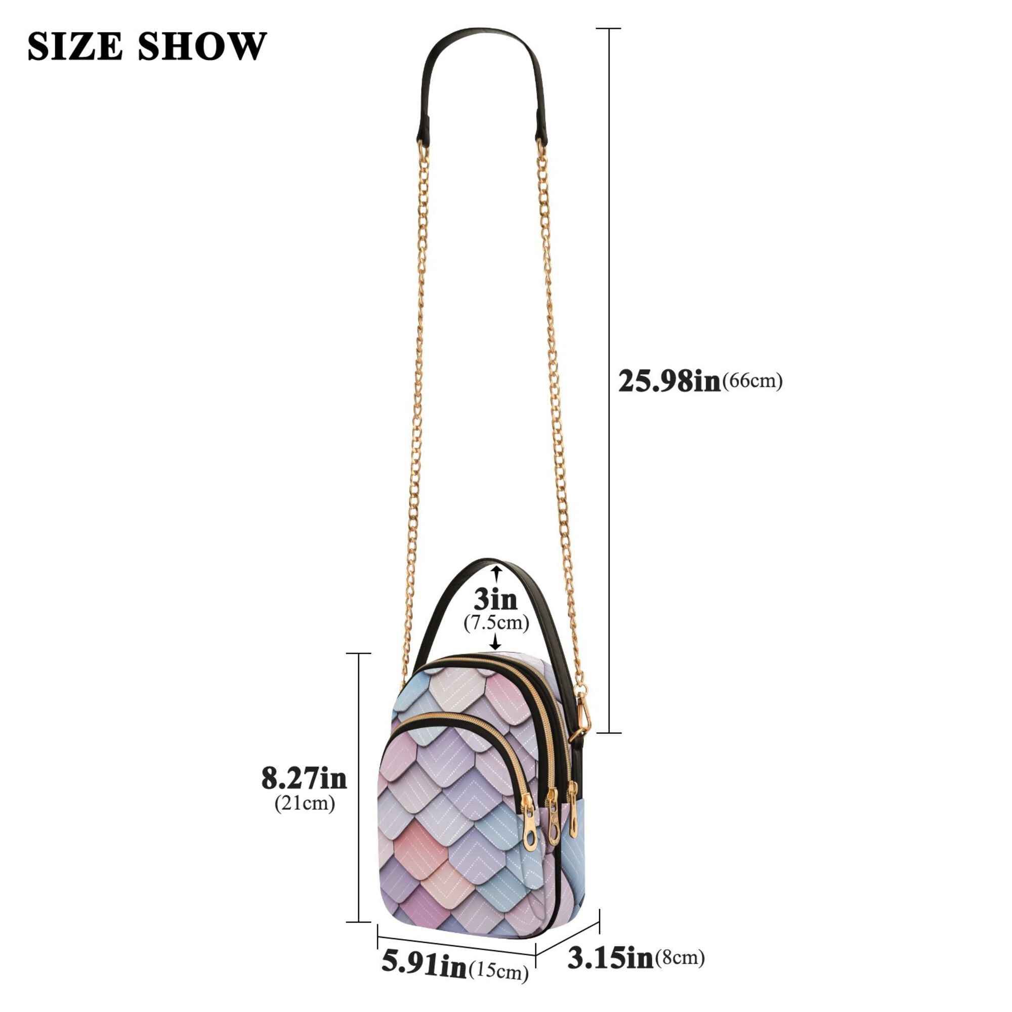 FORMRS Crossbody Bag for Women Quilted Travel Shoulder Cell Phone Purse with Chain Strap Handbag, Pink Art Pattern
