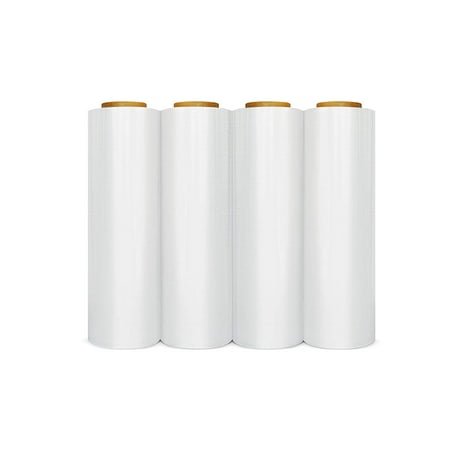 15 Inch Wine Cellar - 28 Rolls Cast Hand Clear Stretch Wrap Long Film 15 inch x 1500' x 65 Gauge