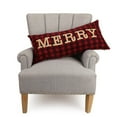 thumbnail image 4 of Mistletoe 31JES630C32OB Merry Emb Applique Seasonal Holiday Pillow, Red & Taupe, 4 of 5