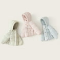 thumbnail image 4 of XXWXYD Toddler Girls Winter Puffer Jacket Zip Up Hooded Windproof Down Coat Warm Solid Padded Pocket Outerwear Kids Jacket, 4 of 4