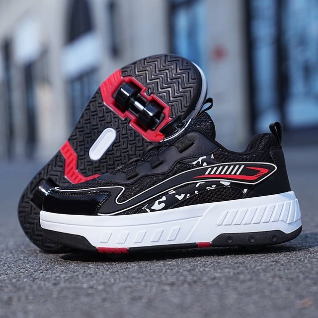 Girls Breathable LED Luminous Shoes, USB Rechargeable Outdoor Sports Skates XI