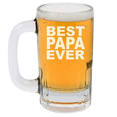 12oz Beer Mug Stein Glass Best Papa Ever (Best Way To Clean Beer Glasses)