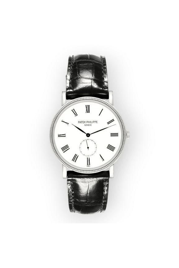 Pre-Owned Patek Philippe Calatrava 5116 White Gold White Roman Dial Mens Watch