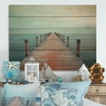 thumbnail image 2 of Designart "Pier to Infinity Endless Horizons II" Coastal Pier Print on Natural Pine Wood, 2 of 5