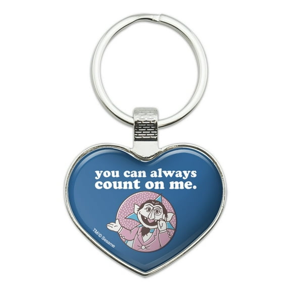 Sesame Street You Can Count on Me Keychain Heart Love Metal Key Chain Ring