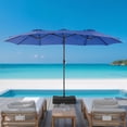thumbnail image 3 of Simenmax 15FT Outdoor Patio Umbrella with Base - Extra Large Rectangle Sunshade Umbrella, Waterproof & UV Resistant, Blue, 3 of 8