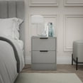 thumbnail image 7 of Kappesberg Fresno 2-Drawer Modern Nightstand, Grey, 22.8” H x 17.7” W x 17.7” D - for Adults and Teens, 7 of 7