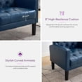 thumbnail image 2 of LAZZO Mid-Century Modern Accent Chair, Upholstered Armchair for Living Room Bedroom Office, Blue, 2 of 7