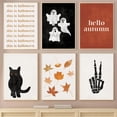 thumbnail image 4 of Pintura en lienzo de arte de pared de otoño para niños, carteles e impresiones nórdicos, Gato Negro, fantasma, esqueleto, oscuro, Halloween, decoración de pared, 4 of 4