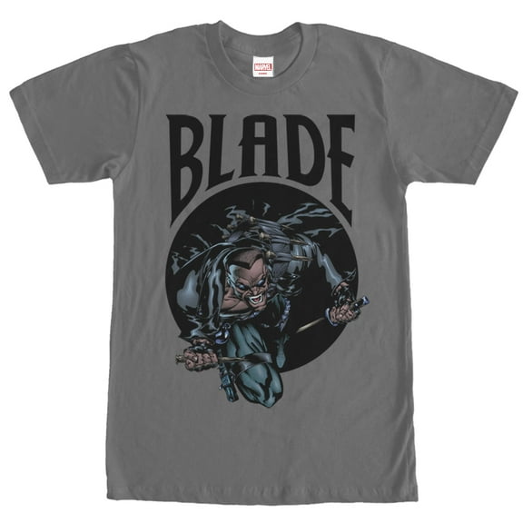 Men's Marvel Blade Vampire Hunter  Graphic Tee Charcoal Large