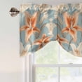 thumbnail image 5 of Tie Up Valances for Windows, Lily Floral Adjustable Valance Curtains Window Treatment for Living Room/Bedroom, Watercolor Flower Garden Floral Motifs Rod Pocket Kitchen Curtains & Drapes 60x18 Inch, 5 of 9
