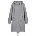thumbnail image 3 of FAIOROI Casual Hoodies for Women Long Length Relaxed Fit Side Pockets Polyester Hoodie,Gray XL, 3 of 5