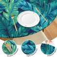 thumbnail image 3 of Palm Leaves Round Vinyl Fitted Tablecloth with Elastic Edged, Waterproof Oil Proof Wipeable Table Cover for Indoor Outdoor Patio Table, Fits Round Tables Up to 46" - 50" Diameter, 3 of 6