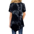 thumbnail image 4 of USSUMA Womens Tops Casual Women Classic Summer Floral Print Short Sleeve Plus Tunics Irregular Hem Tunic Tops Flowy Blouses Shirt Ladies Tops Trendy, 4 of 7