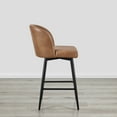 thumbnail image 5 of Spruce & Spring Counter Height Swivel Barstool with Metal Legs Set of 2, Cognac, Faux Leather, 5 of 9