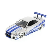 Fast & Furious Brian's Nissan Skyline GT-R, Candy Silver - Jada Toys 97216 - 1/24 Scale Diecast Model Toy Car (Brand New, but NOT IN BOX)
