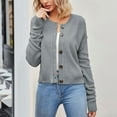 thumbnail image 2 of Diufon Knit Cardigan for Women Fall Casual Solid Color Coats Long Sleeve Button Sweaters, 2 of 7
