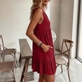 thumbnail image 7 of Odbmxy Peplum Women's Mini Dress V-Neck Summer Cute Casual Junior Dress Sun Dresses for Women Tank Sleeveless, 7 of 7
