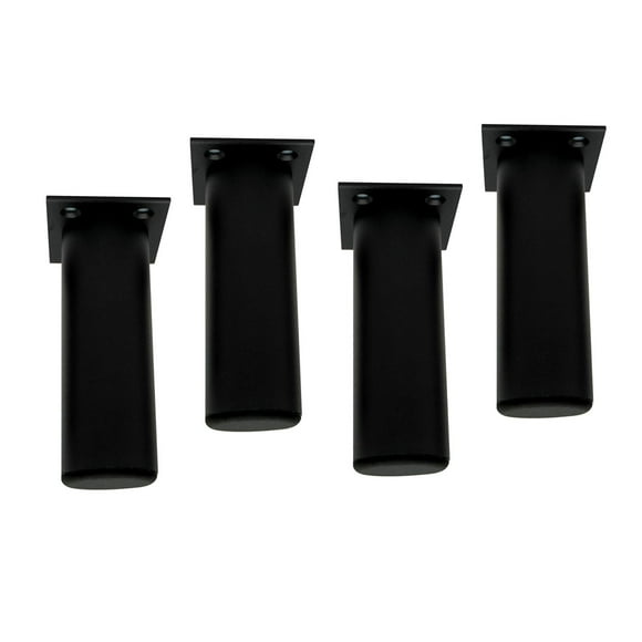 4 Pcs Pieds de Meubles en Métal pour Cadre de Lit Support Fixe pour Bureau Support TV Lit Noir