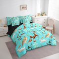 thumbnail image 3 of Manfei Boho Jungle Animal Bedding Comforter Set 7pcs for Child, Squirrel Fox Butterfly Queen Bedding Sets, Rustic Farmhouse Reversible Queen Sheet Sets, Ultra Soft Home Decor, 3 of 7