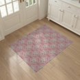thumbnail image 3 of ODIKA 3'x5' Washable Throw Rug Pink Intersections Trellis Trailing Florals for Entryway, Kitchen, Mudroom, Stain Resistant, Low Profile, Non-Slip, 3 of 7