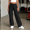 thumbnail image 5 of LEKWK Hiking Pants Women High Waisted Drawstring Baggy Cargo Pants Lightweight Work Pants with Multi-Pockets for Outdoor Travel Golf, 5 of 6