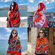 thumbnail image 2 of Xiao Hua Bufanda para mujer, bufanda de moda, bufandas con estampado floral para mujer, ligeras, primavera verano, E, 2 of 2