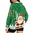 thumbnail image 4 of SCRAWLGOD Christmas Santa Claus Women Zip Up Hoodies Oversized Zipper Sweatshirts for Women Travel Long Sleeve Womens Activewear Zip Up Comfy Women Fall Outfits Size XS, 4 of 6