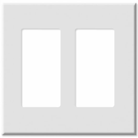 Leviton Decora Plus Screwless Snap-On Wallplate, 2-Gang, White (80309-SW)