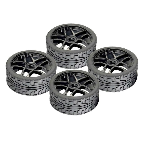 Neumático de goma para coche RC, 4 piezas 1/8, resistente, duradero, ancho de piedra triturada para HSP blanco